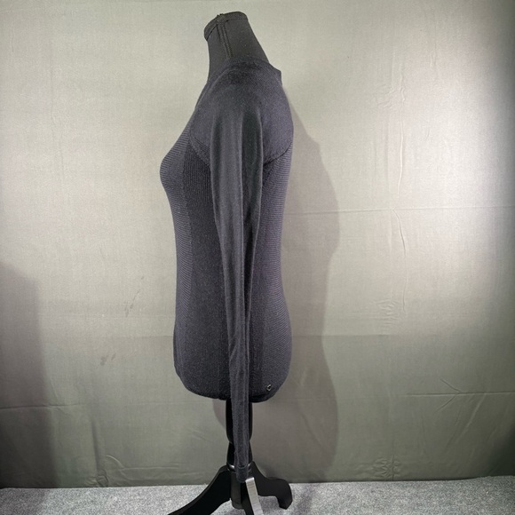 Lululemon Cabin Yogi Long Sleeve Black / Heathered Dark Grey Women 2 Athleisure - Picture 4 of 12